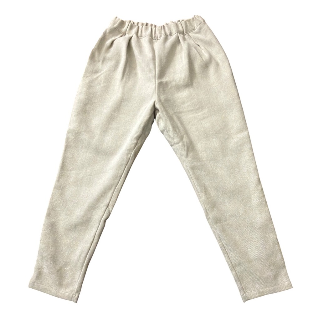 SOU SOU Monpe Japanese Work Pants Cream Textured Elastic S Made in Japan GG11